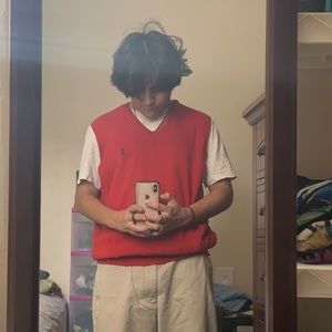 Red Ralph Lauren Polo Sweater Vest